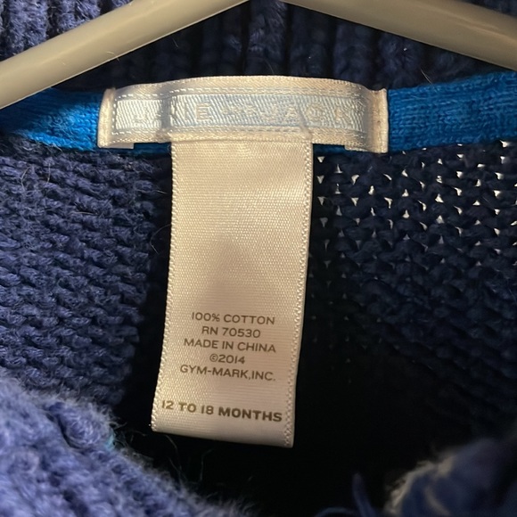 Blue and grey argyle Janie and Jack Cardigan, size 12-18 months - Picture 2 of 6